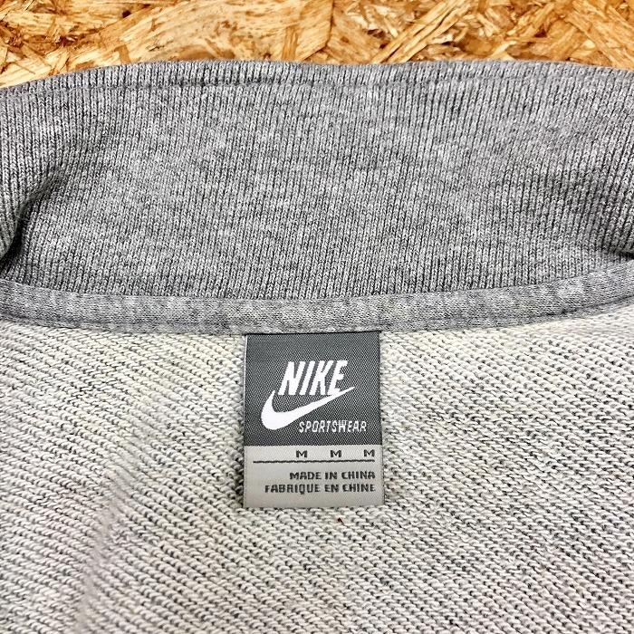 NIKE ナイキ M メンズ スウェットブルゾン カットソージャケット 裏毛 ジップ留め ハイネック ロゴ刺繍 長袖 綿100% ヘザーグレー｜undo-rowa｜06