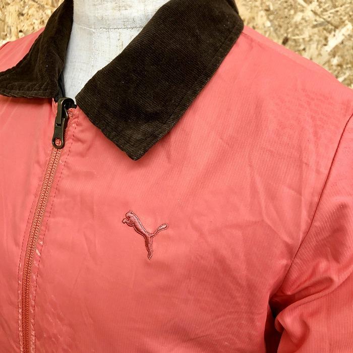 【新春SALE】80s90sPUMAプーマ中綿リバーシブルストライプキルティング PUMA プーマ M レディース 薄手の中綿 キルティングジャケット