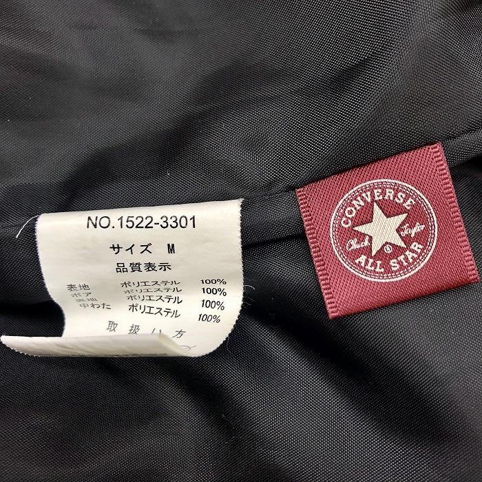 CONVERSE コンバース M レディース キルティングパーカー 中綿ジャケット ドット柄 フードにボア裏 長袖 ポリ100% ブラック×ホワイト | CONVERSE | 06