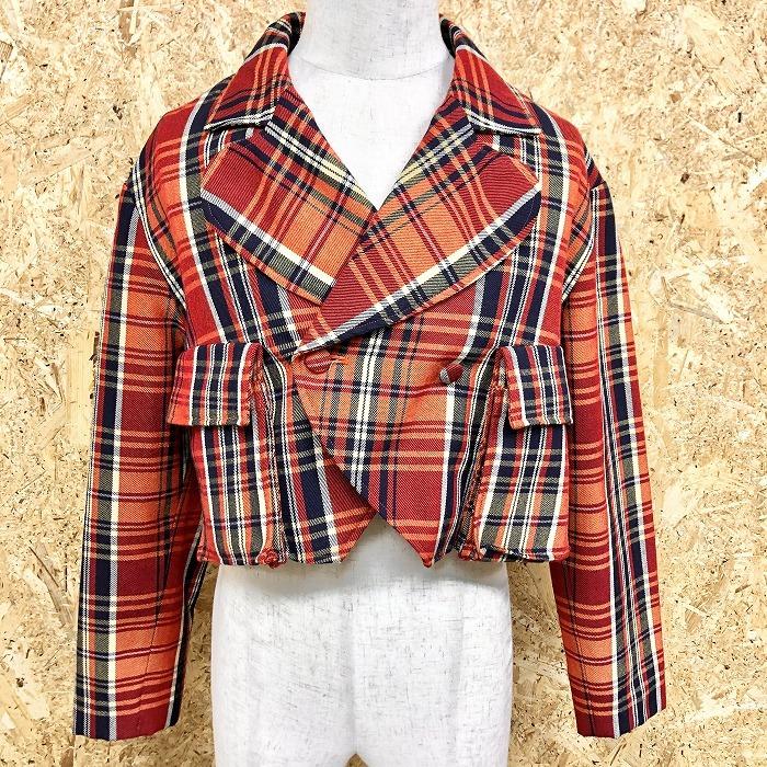 MICHIKO LONDON KOSHINO ミチコロンドン コシノ F メンズ(レディース？) ショートジャケット 裏地付き チェック 長袖  毛100% オレンジなど :BL02936:Undo Rowa ヤフー店 - 通販 - Yahoo!ショッピング