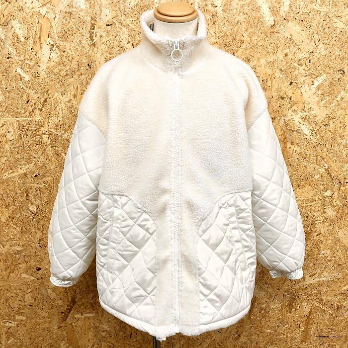 訳アリ H M Divided エイチアンドエム L メンズ 中綿ジャケット ボアジャケット キルティング 長袖 無地 ポリ100 オフホワイト Bl Undo Rowa ヤフー店 通販 Yahoo ショッピング
