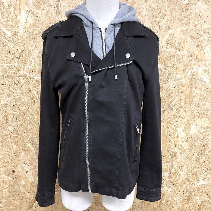 Zara Man ザラマン M メンズ ライダースジャケット レイヤード風のグレー部分の生地脱着可 無地 長袖 綿 ポリなど ブラック ヘザーグレー Bl Undo Rowa ヤフー店 通販 Yahoo ショッピング