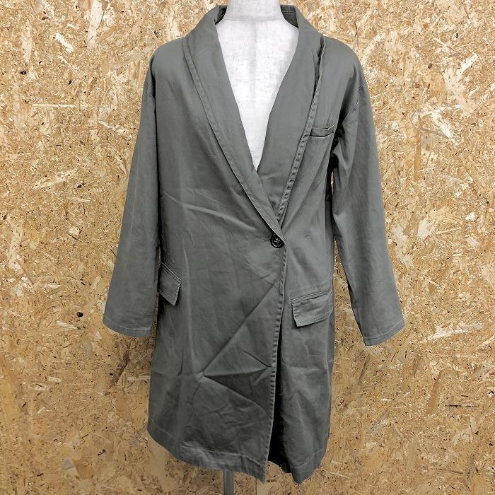 Earth Music Ecology M レディース チェスターコート ショールカラー 裏地無し 1つボタン 無地 長袖 綿100 コットン グリーングレー系 Bl Undo Rowa ヤフー店 通販 Yahoo ショッピング