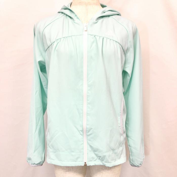 adidas（アディダス） 薄手 パーカージャケット 胸にギャザー ラグラン