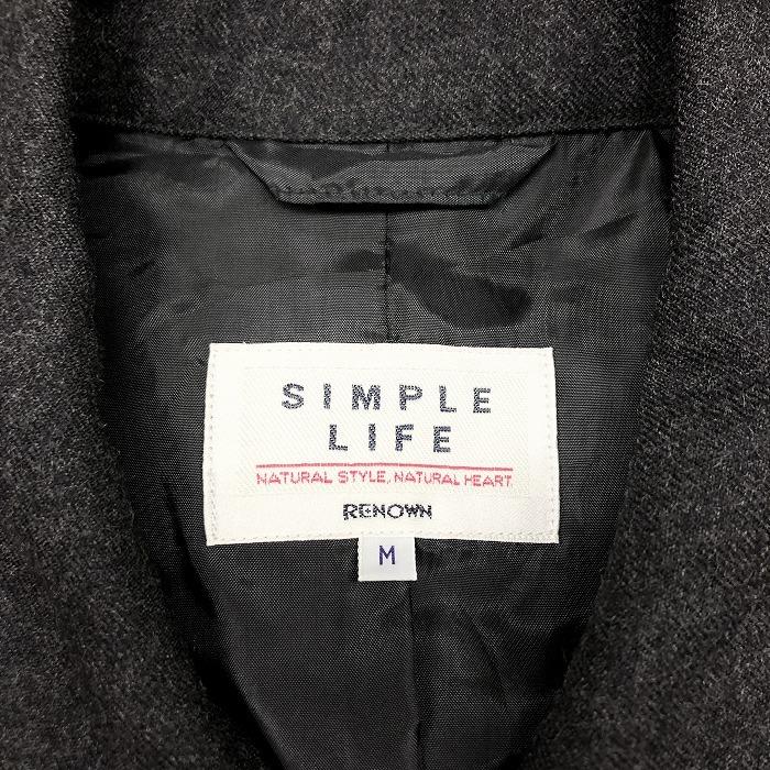 SIMPLE LIFE シンプルライフ M メンズ 若干薄手 ステンカラー コート