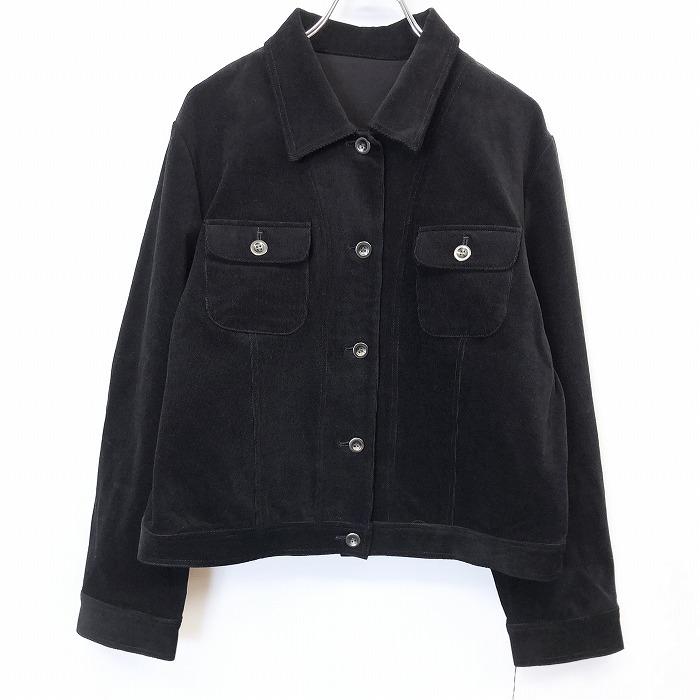 【新品】LINEA URBANO 細畝 コーデュロイ ジャケット ストレッチ 無地 長袖 綿×ポリウレタン 42 ダークブラウン こげ茶色 レディース | 