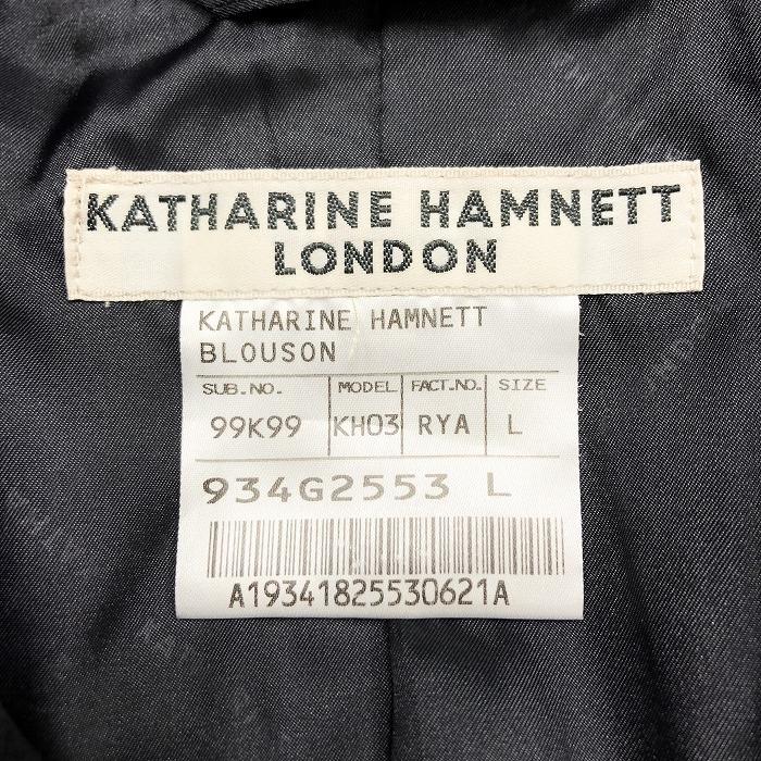 キャサリンハムネットロンドン KATHARINE HAMNETT LONDON ハーフコート ダブル ジャケット 裏地付き ボタン留め 長袖 日本製 L 黒 メンズ｜undo-rowa｜03