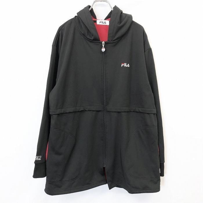 Fila フィラ Ll Xl 2l レディース 女性 ジップパーカー ジャケット 裏起毛 長袖 ポリエステル ポリウレタン ブラック レッドピンク系 黒 Bl Undo Rowa ヤフー店 通販 Yahoo ショッピング