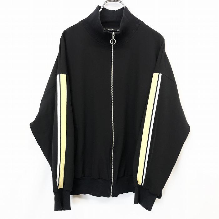 ZARA ザラ XL レディース 若干薄手 ジップアップ ブルゾン ジャケット 長袖 ポリエステル×ポリウレタン ブラック×イエロー×ホワイト 黒 :BL03789:Undo Rowa ヤフー店 通販 ザラ ZARAMA-1 フリルブルゾン カジュアル レディース 春秋
