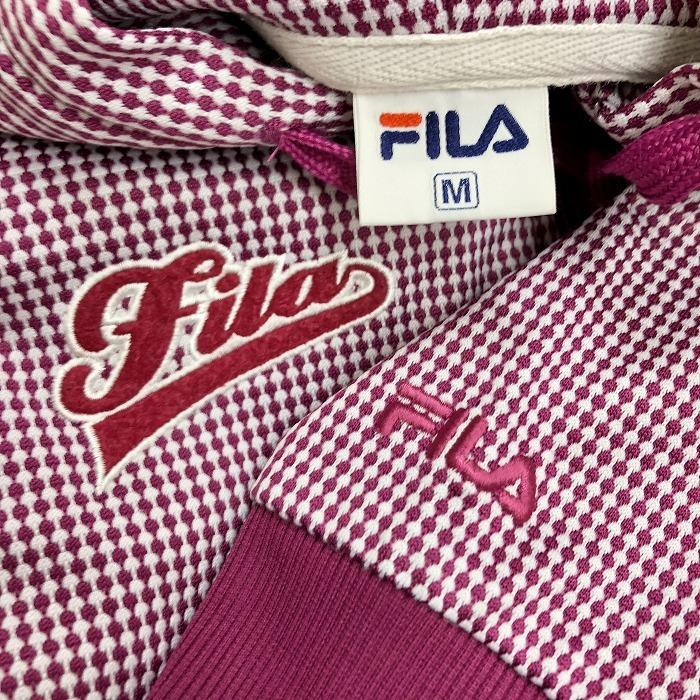 フィラ FILA ジップアップ ジャケット パーカー ブルゾン 総柄 ロゴ刺繍 長袖 ポリ100% M ピンクパープル パッションピンク系 レディース | FILA | 02