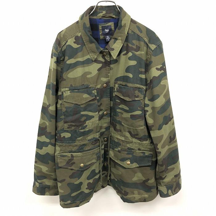迷彩 フィールドジャケット 170/104 GAP フィールドジャケット 迷彩柄 身頃にチェック柄のネル生地