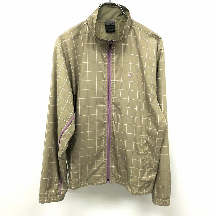NIKE（ナイキ） 薄手 ジップジャケット メッシュ裏地 チェック 長袖