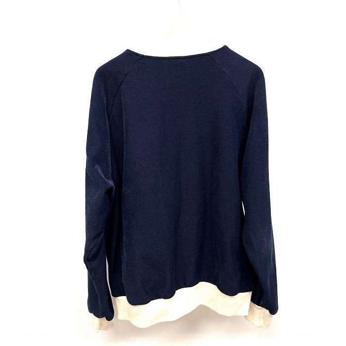 le coq sportif ジップアップ ベロア系 ブルゾン ジャケット 裏起毛 ロゴ ラグラン 長袖 ポリ100% M ネイビー×オフホワイト 紺 メンズ | le coq sportif | 01