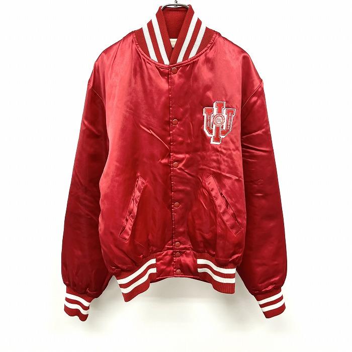 ホロウェイ Holloway 若干薄手 インポート古着 中綿 ブルゾン ジャケット ドットボタン 長袖 USA製 ナイロン100% M レッド 赤 メンズ 男性 | HOLLOWAY