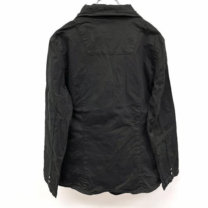 ローズバッド ROSE BUD GIRLS DEPT 若干薄手 テーラードカラー ジャケット 裏地無し 無地 長袖 日本製 綿×ポリウレタン 2 黒 レディース | ROSE BUD | 01