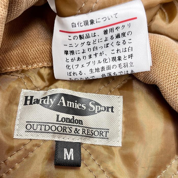 ハーディエイミス Hardy Amies 中綿 コート ジャケット キルティングスリーブ 犬の刺繍 長袖 日本製 テンセル100% M ブラウン 茶色 メンズ｜undo-rowa｜05