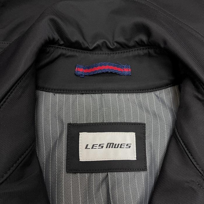 新品　LES MUES ダウンコート　ウエストベルト　ボリューム襟　M ネイビー SHIN BLACK はっ水 軽量 ストレッチ ステンカラーコート LES MU