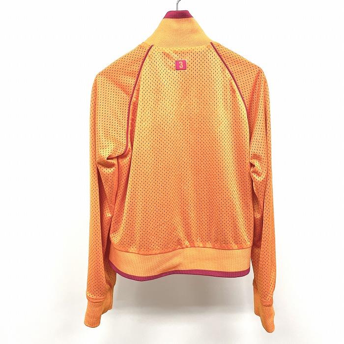 80s adidas メッシュ生地 ジャケット オレンジ メンズ XL相当 adidas アディダス メッシュジャケット ブルゾン リバーシブル