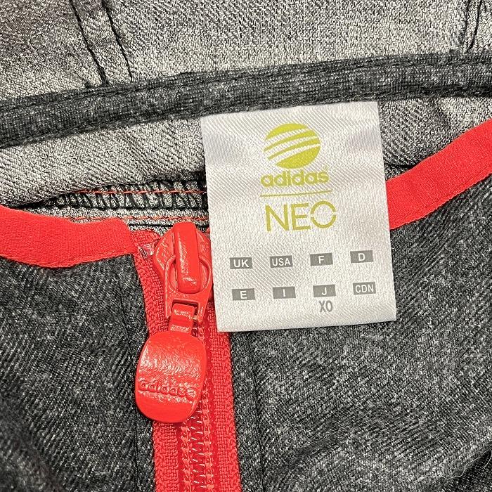 アディダス ネオ adidas NEO パーカー ジャケット 長袖 微起毛 ポリ100% 2XL XXL XO レッド 赤×杢チャコールグレー メンズ(レディース？)｜undo-rowa｜03