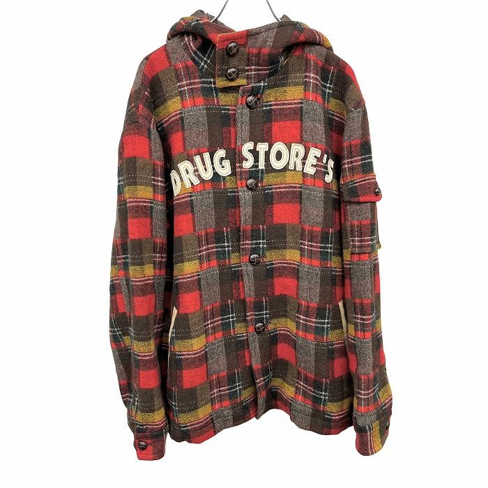 drug store's 起毛 ジャケット パーカー チェック 裏地付き 長袖 drug store's 起毛 ジャケット パーカー チェック 裏地付き 長袖