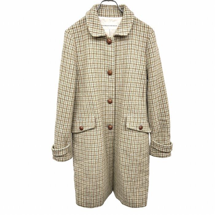 human woman（ヒューマンウーマン） ステンカラーコート 千鳥格子