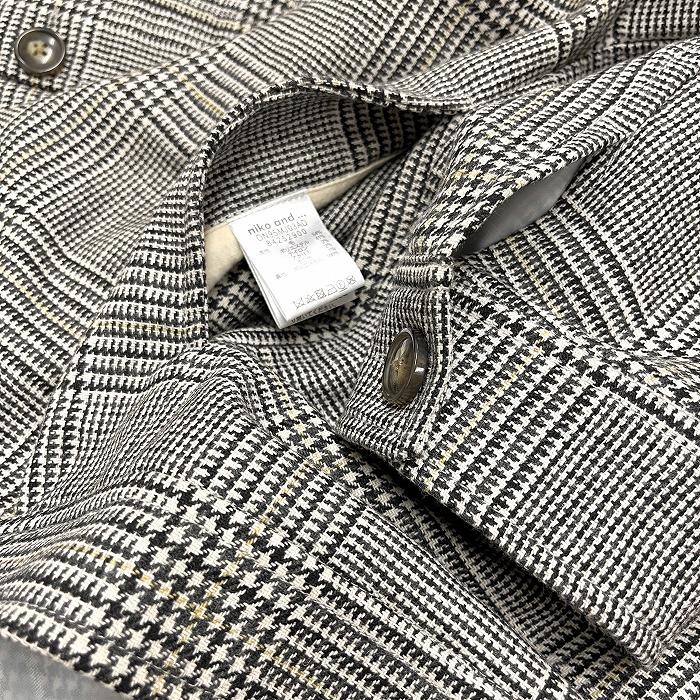 ニコアンド niko and ... 少し薄手 ジャケット ボタン留め グレンチェック 裏地付き 長袖 毛など L (4) 黒×白×黄 メンズ(レディース？) | niko and… | 02