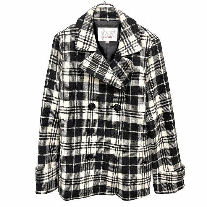 AWAW BY JUNKO SHIMADA ピーコート ピージャケット チェック 裏地付き
