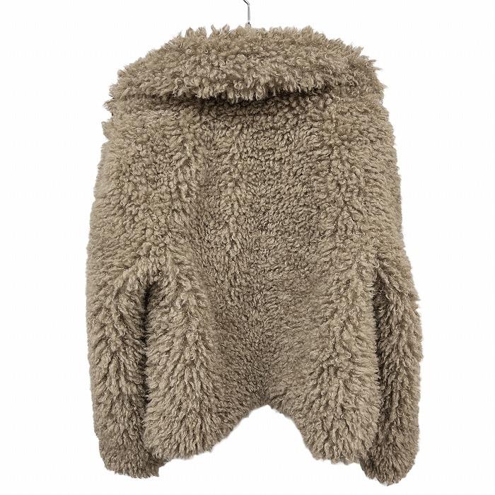 ザラ ベーシック ZARA BASIC もこもこ 襟付き ガウンジャケット 裏地付き 無地 長袖 ボタンなど無し ポリ100% M ベージュ レディース | ZARA | 01