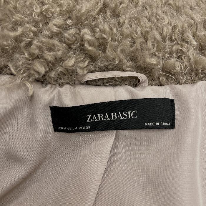 ザラ ベーシック ZARA BASIC もこもこ 襟付き ガウンジャケット 裏地付き 無地 長袖 ボタンなど無し ポリ100% M ベージュ レディース | ZARA | 02