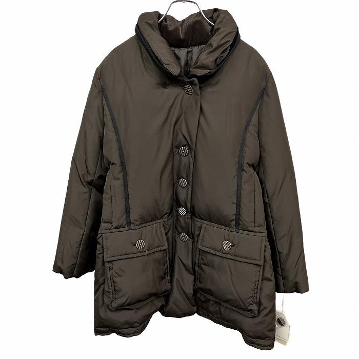 レスピーギ ファム 【新品】alta moda fellini RESPIGHI FEMME ダウンコート ボタン留め ダウン70%＋フェザー30% L ブラウン レディース | 