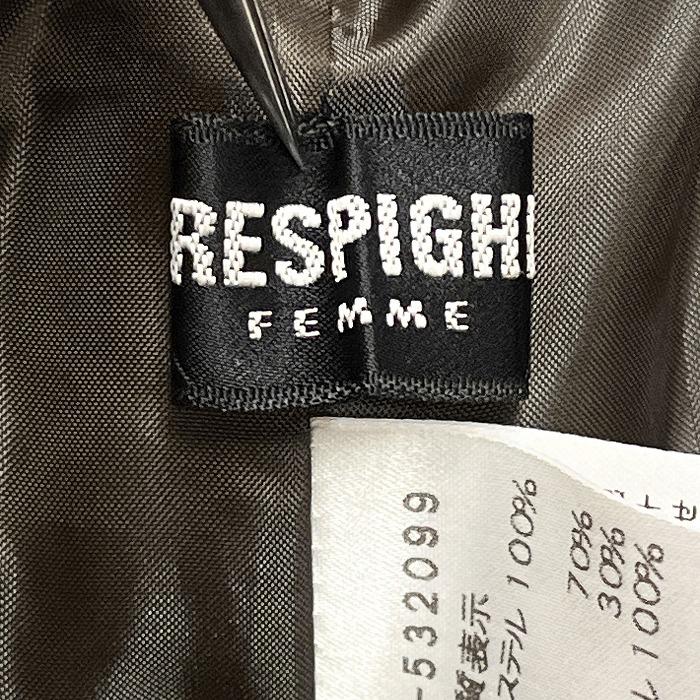 レスピーギ ファム 【新品】alta moda fellini RESPIGHI FEMME ダウンコート ボタン留め ダウン70%＋フェザー30% L ブラウン レディース |  | 06