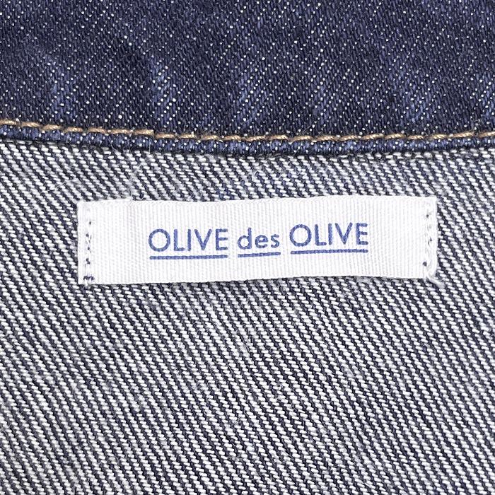 オリーブデオリーブ OLIVE des OLIVE デニム ジャケット Gジャン ジージャン 無地 ボタン留め ビッグシルエット 綿100% M 青 レディース｜undo-rowa｜03