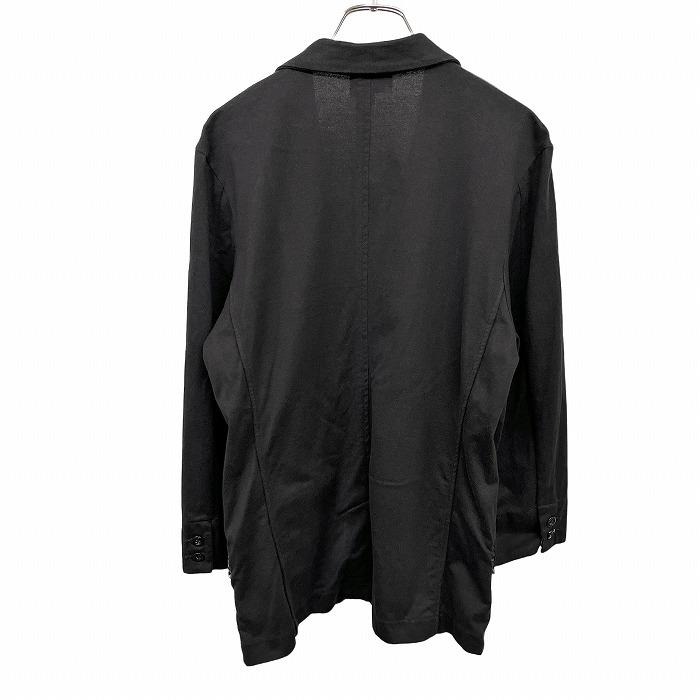 THE SHOP TK MIXPICE 薄手 カットソージャケット テーラードジャケット 7分袖 裏地無し チェック柄のカフス裏地 綿100% L 黒 メンズ | THE SHOP TK | 01