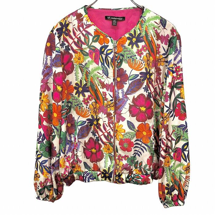 ZARA trf outerwear 薄手 ブルゾン ジャケット 総柄 花柄 裏地 ZARA trf outerwear 薄手 ブルゾン ジャケット 総柄 花柄 裏地
