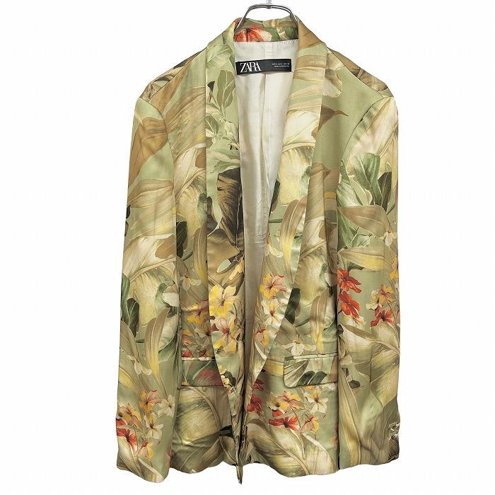 ZARA（ザラ） 薄手 ガウンジャケット 花柄 総裏地 ボタン無し 長袖