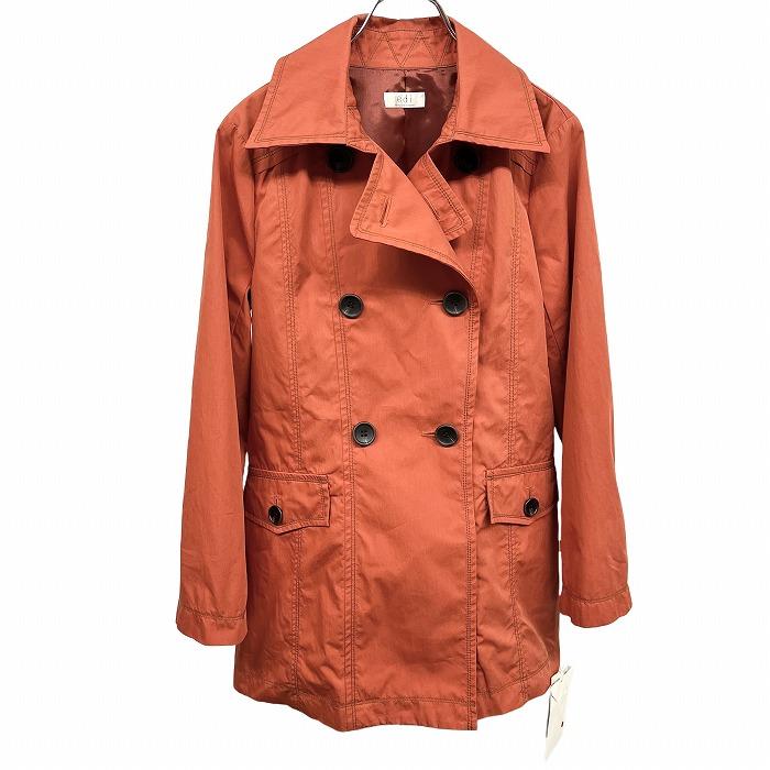 エンリコドマーニ 【新品】edi ENRICODOMANI 少し薄手 コート ボタン留め 裏地付き 長袖 綿×ナイロン 40 ブラウンオレンジ系 レディース | ENRICODOMANI | 01
