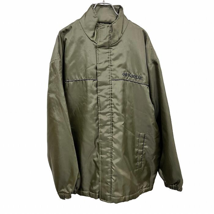 EXCENTRIQUE カーキ色ケープコート ネクタイ付き Kaepa ケイパ 中綿入り ジャケット ハーフコート ベルクロ×ジップ留め