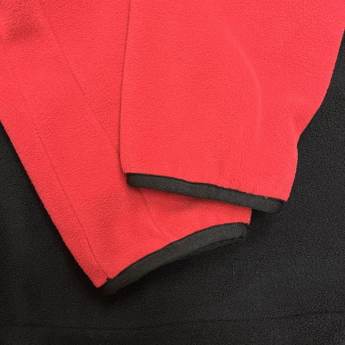 デサント赤と黒のフード付きジャケット DESCENTE（デサント） プルオーバー フリース パーカー ジャケット