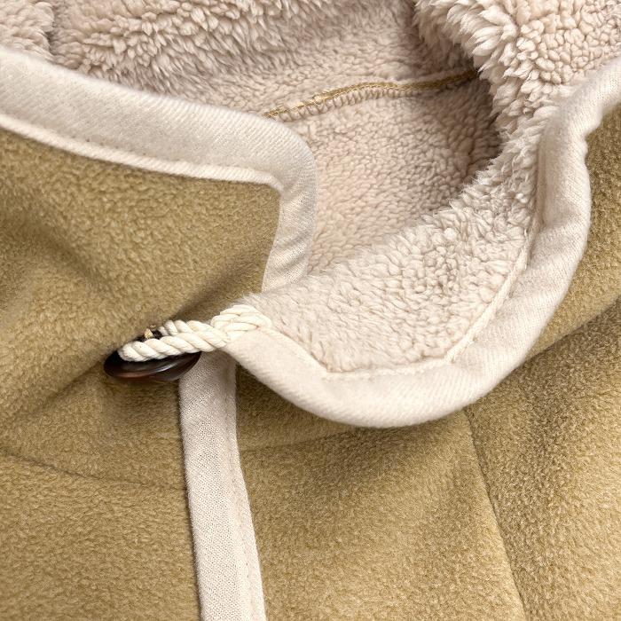 【新品】(株)ビスク ルームウェア コーディガン フリース 裏ボア 長袖 ポリ100% ベージュ ベージュ×青×白系×茶 レディース |  | 09