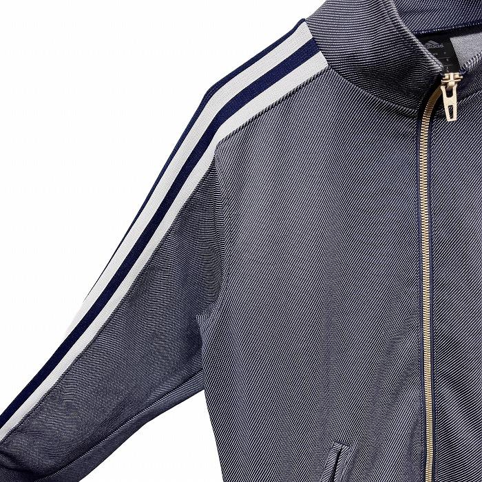 アディダス adidas ジャケット ハイネック 刺繍 ジップアップ 長袖 ブルゾン スポーツ ポリ100% S ネイビー 紺×白 メンズ(レディース？) | adidas | 01