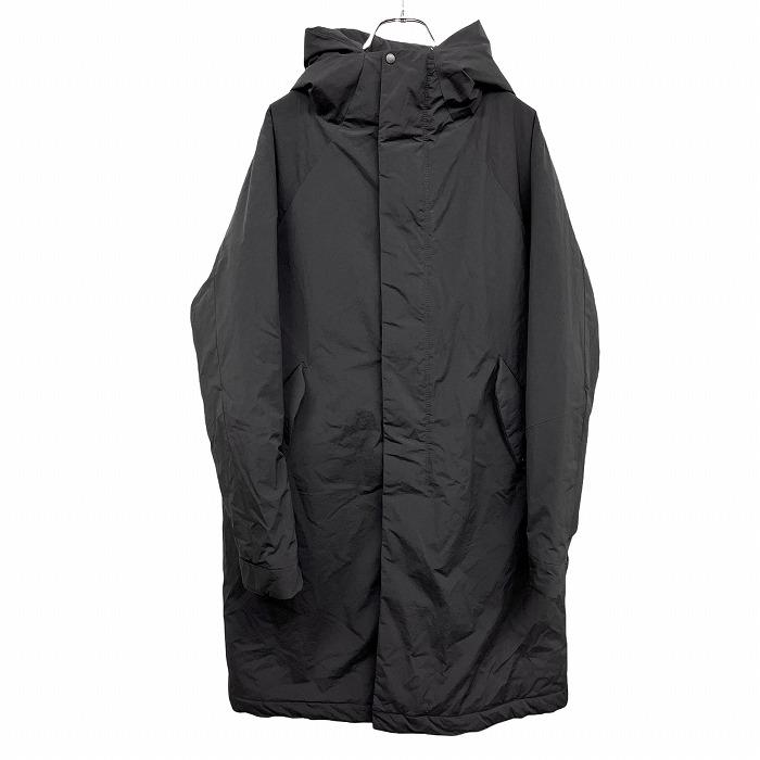 ナノユニバース nano・universe 中綿入り フーデッドコート パーカー ラグラン 無地 長袖 ナイロン×ポリウレタン M ブラック 黒 メンズ | NANO universe