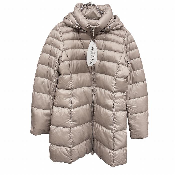 レミオーレ 【新品】Lemiore 軽量 ウルトラ撥水ダウンコート 無地 長袖 ポリ100%(ダウン90%＋フェザー10%) M ピンクベージュ レディース | 