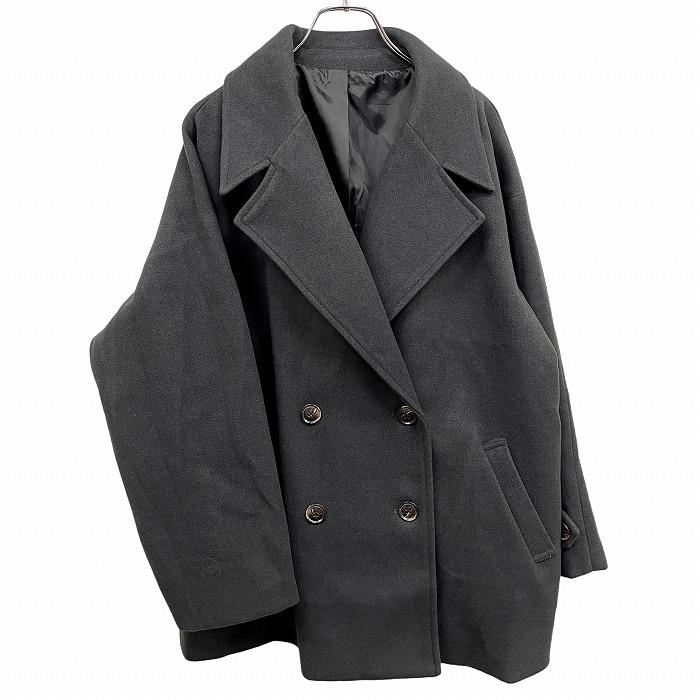 OY / コート/--/ポリエステル/BLK/無地 グレイル（GRAIL） 【新品】GRL 若干薄手 コート ボタン留め 裏地付き