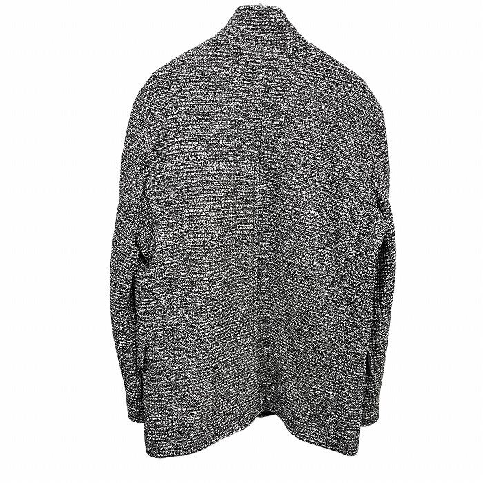 【新品】element of SIMPLE LIFE 少し薄手 ジャケット スタンドカラー ボタン留め 総裏地 長袖 ポリなど M 杢ブラック 黒×白 メンズ | element of SIMPLE LIFE | 02