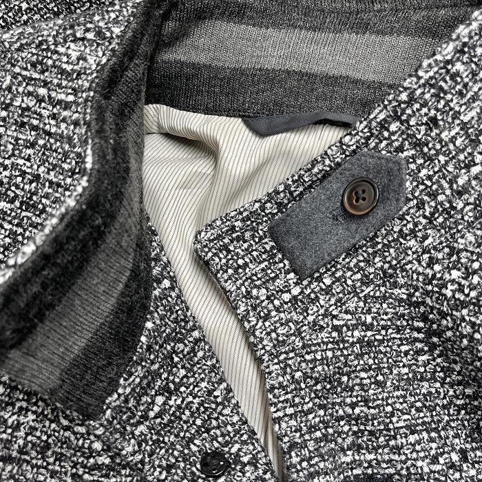 【新品】element of SIMPLE LIFE 少し薄手 ジャケット スタンドカラー ボタン留め 総裏地 長袖 ポリなど M 杢ブラック 黒×白 メンズ | element of SIMPLE LIFE | 05