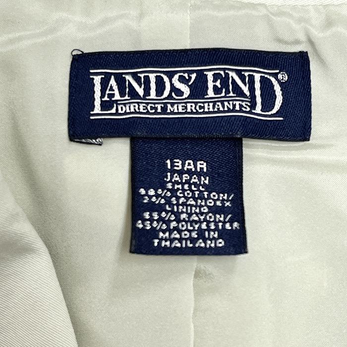 ランズエンド LANDS END 少し薄手 テーラードジャケット 3つボタン 総裏地 綿×ポリウレタン XL LL (13AR) ホワイトベージュ系 レディース | ランズエンド | 04