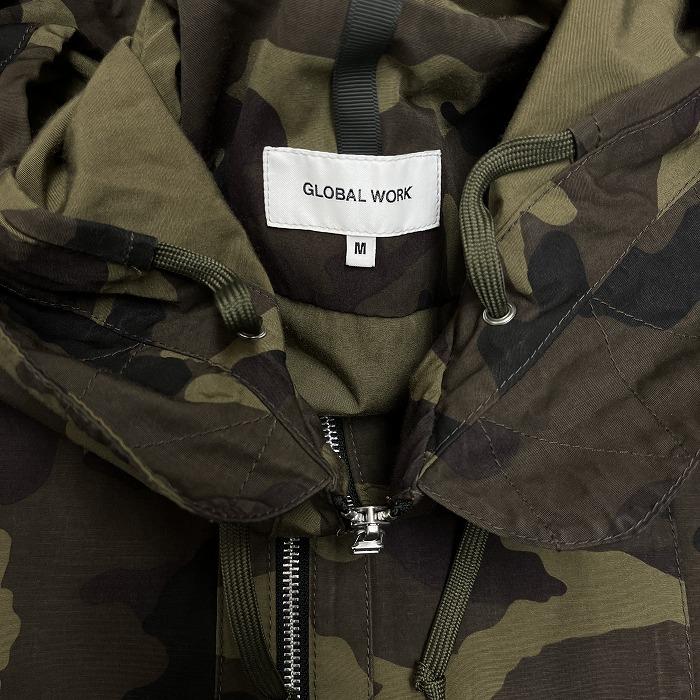 グローバルワーク GLOBAL WORK パーカー ジャケット 迷彩柄 裏地無し 長袖 フルジップ ポリ×綿 M ブラウン 茶×赤茶×カーキ×黒 メンズ | GLOBAL WORK | 02