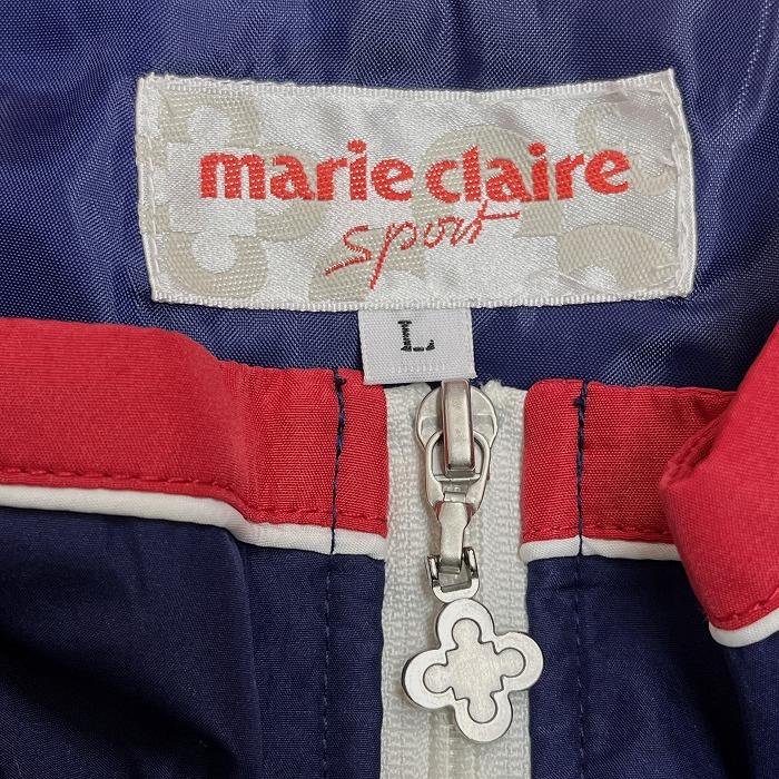 マリクレール スポール marie claire sport 薄手 中綿入り ジャケット ハイネック 長袖 ロゴ刺繍 ポリ100% L ネイビー 紺×赤 レディース | Marie Claire | 04
