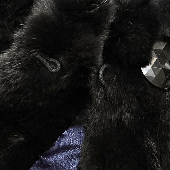 ROPE'（ロペ） ファーコート ショートコート ノーカラー 5分袖 無地 本