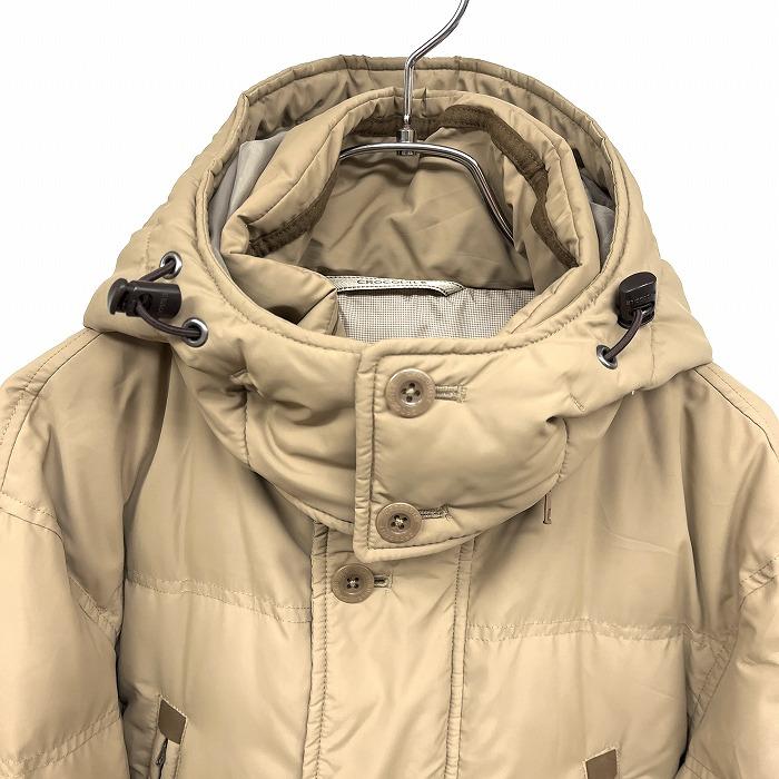 クロコダイル Crocodile ダウンジャケット フード脱着可 長袖 ボタン×ジップ留め ポリ100%(ダウン90%+フェザー10%) M ベージュ メンズ |  | 01